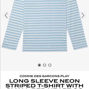 COMME DES GARCONS PLAY STRIPED L/S SHIRT NWT